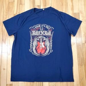 T-Shirt Guitar Only Rock N Roll Mens XL